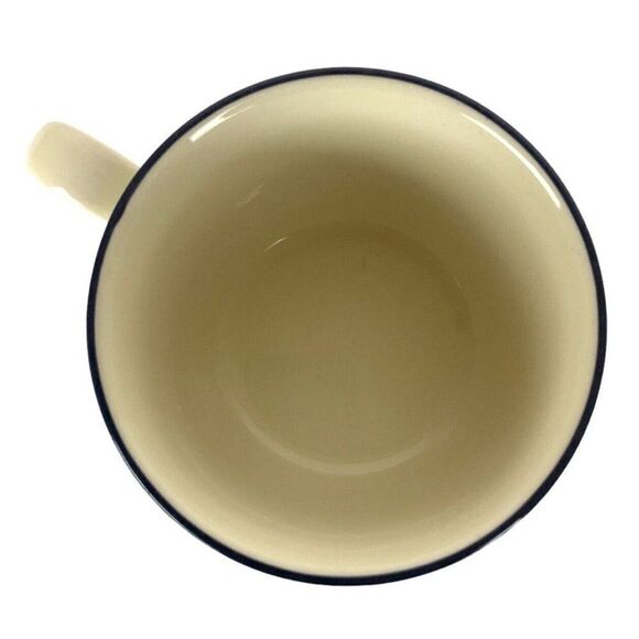 Lenox Chinastone Poppies on Blue Coffee Cups Set Of 2 Ceramic Tea Mugs Vtg 90s - Picture 3 of 4